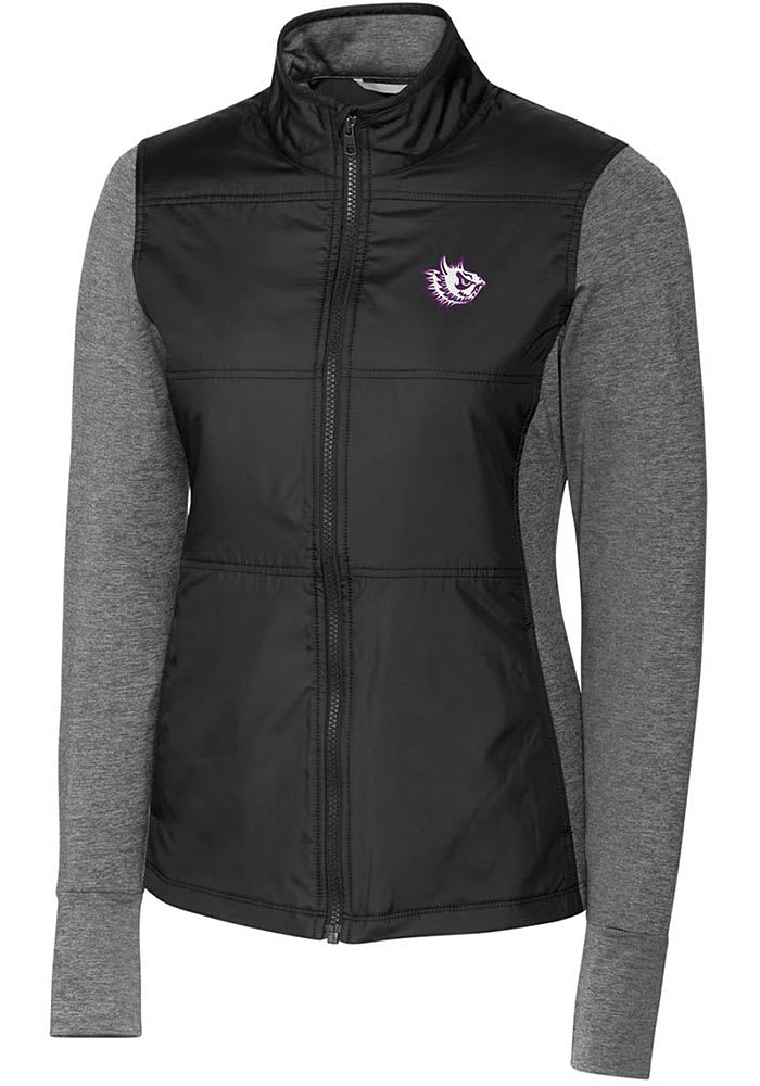 Cutter and Buck TCU Horned Frogs Womens Black Vault Stealth Hybrid Quilted Medium Weight Jacket