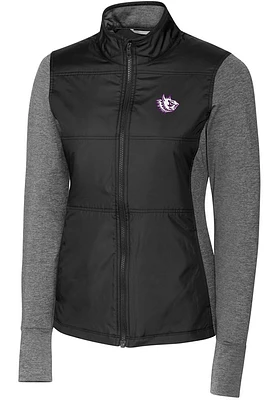 Cutter and Buck TCU Horned Frogs Womens Black Vault Stealth Hybrid Quilted Medium Weight Jacket
