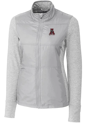 Cutter and Buck Alabama Crimson Tide Womens Grey Vault Stealth Hybrid Quilted Medium Weight Jack..