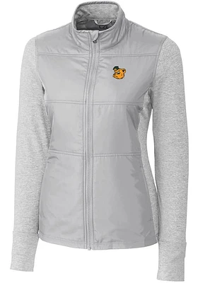 Cutter and Buck Baylor Bears Womens Grey Stealth Hybrid Quilted Medium Weight Jacket