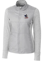 Cutter and Buck Delaware Fightin' Blue Hens Womens Grey Stealth Hybrid Quilted Medium Weight Jac..