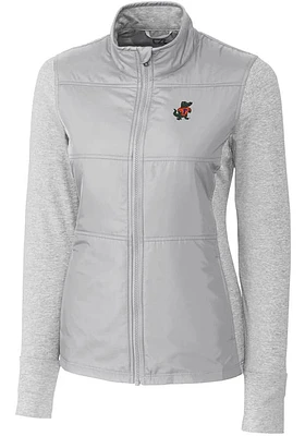 Cutter and Buck Florida Gators Womens Grey Vault Stealth Hybrid Quilted Medium Weight Jacket
