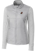 Cutter and Buck Florida Gators Womens Grey Vault Stealth Hybrid Quilted Medium Weight Jacket