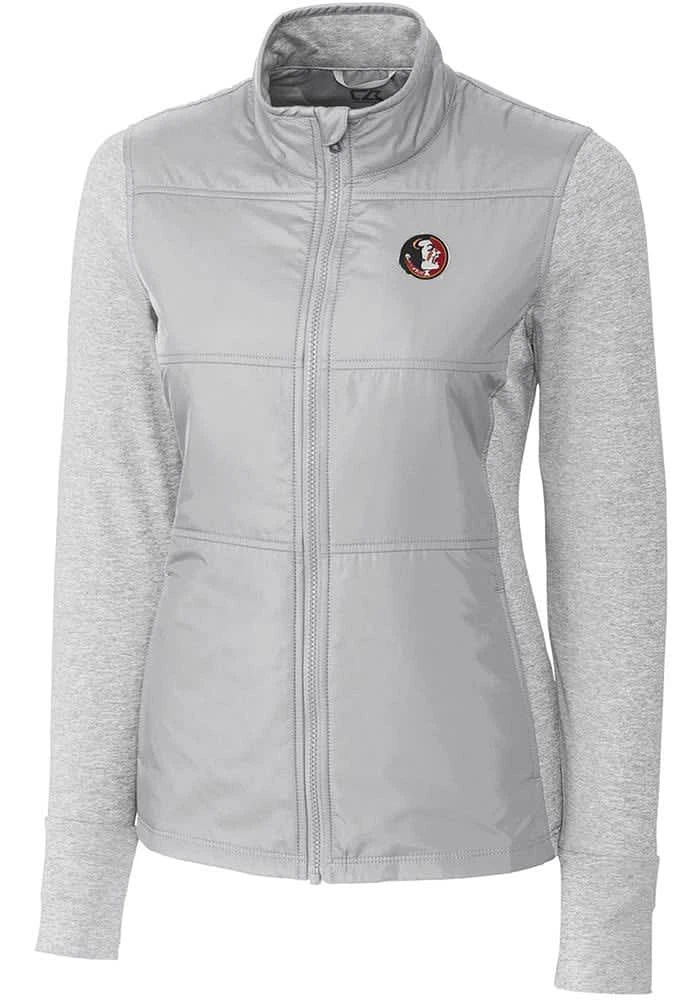 Cutter and Buck Florida State Seminoles Womens Stealth Hybrid Quilted Medium Weight Jacket