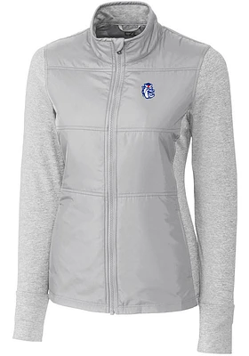 Cutter and Buck Fresno State Bulldogs Womens Grey Vault Stealth Medium Weight Jacket