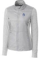 Cutter and Buck Fresno State Bulldogs Womens Grey Vault Stealth Medium Weight Jacket