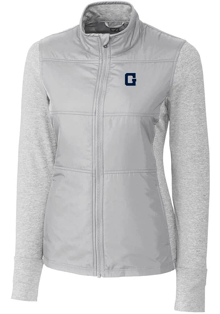 Cutter and Buck Georgetown Hoyas Womens Grey Vault Stealth Medium Weight Jacket