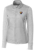 Womens Illinois Fighting Illini Grey Cutter and Buck Vault Stealth Hybrid Quilted Medium Weight ..