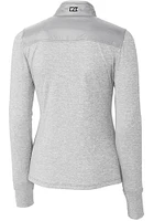 Cutter and Buck Kansas Jayhawks Womens Grey Vault Stealth Hybrid Quilted Medium Weight Jacket