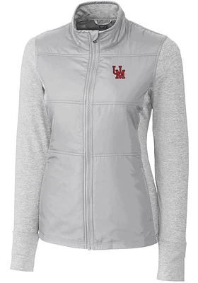 Cutter and Buck Ole Miss Rebels Womens Grey Vault Stealth Medium Weight Jacket