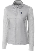 Cutter and Buck Villanova Wildcats Womens Grey Vault Stealth Hybrid Quilted Medium Weight Jacket