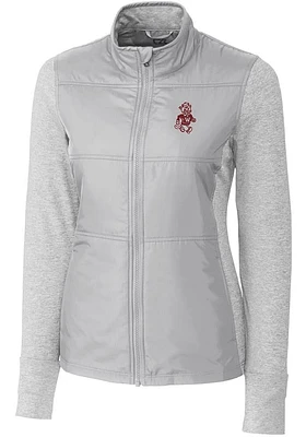 Cutter and Buck Washington State Cougars Womens Grey Vault Stealth Hybrid Quilted Medium Weight ..