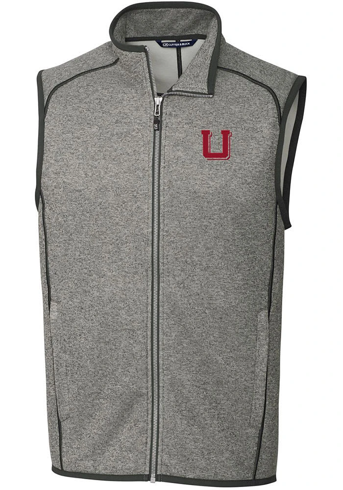 Cutter and Buck Utah Utes Big Tall Grey Mainsail Sweater Vest Mens