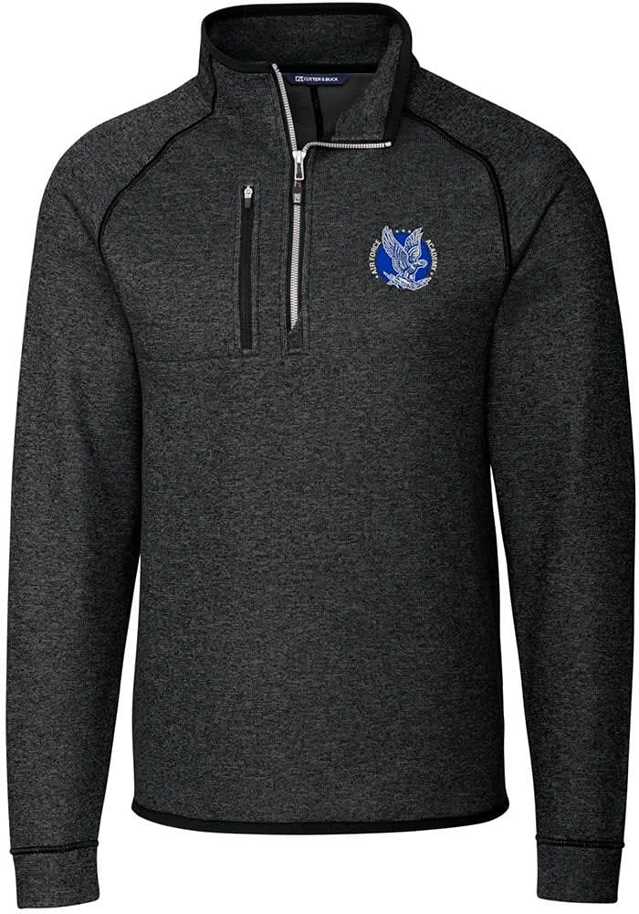 Cutter and Buck Air Force Falcons Mens Charcoal Mainsail Sweater Big Tall Qtr Zip