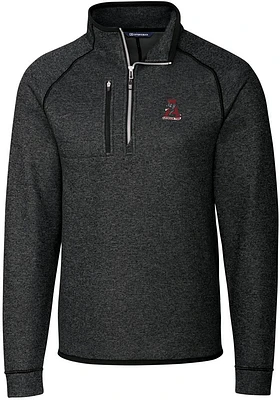Cutter and Buck Alabama Crimson Tide Mens Charcoal Mainsail Sweater Big Tall Qtr Zip