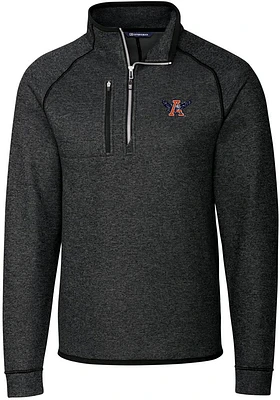 Cutter and Buck Auburn Tigers Mens Charcoal Mainsail Sweater Big Tall Qtr Zip