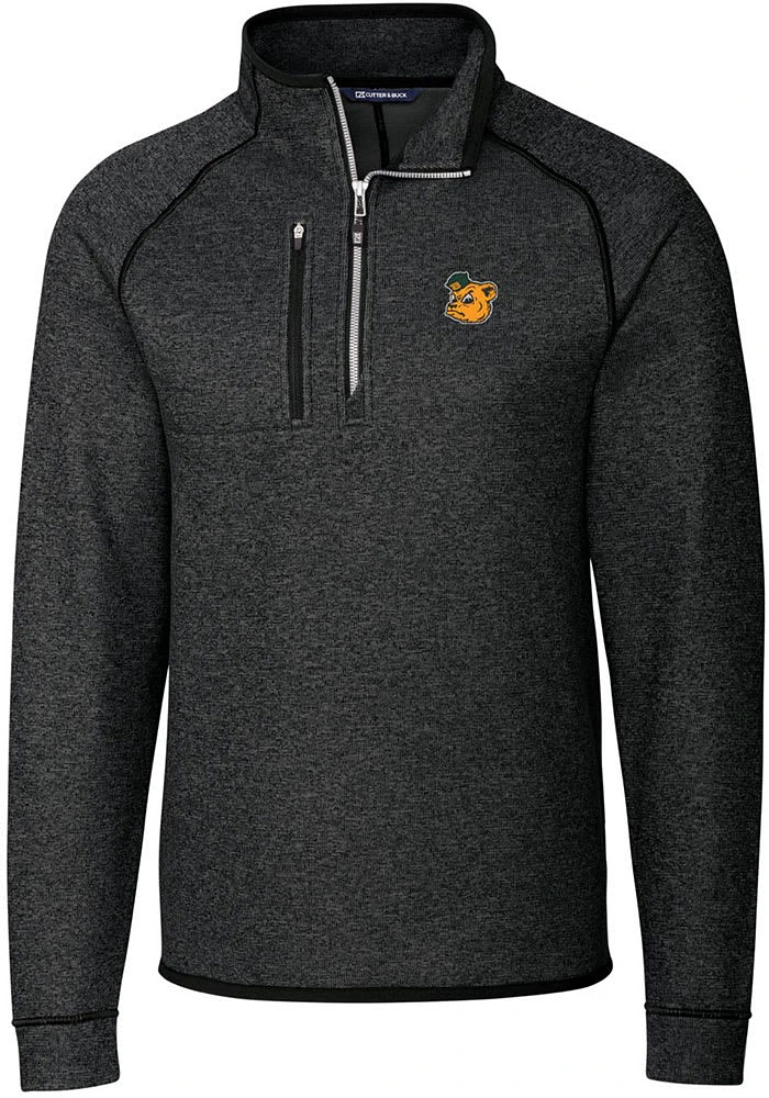Cutter and Buck Baylor Bears Mens Charcoal Mainsail Sweater Big Tall Qtr Zip