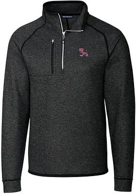 Cutter and Buck Clemson Tigers Mens Charcoal Mainsail Sweater Big Tall Qtr Zip