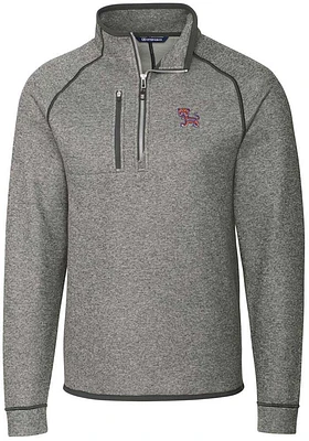 Cutter and Buck Clemson Tigers Mens Grey Mainsail Sweater Big Tall Qtr Zip