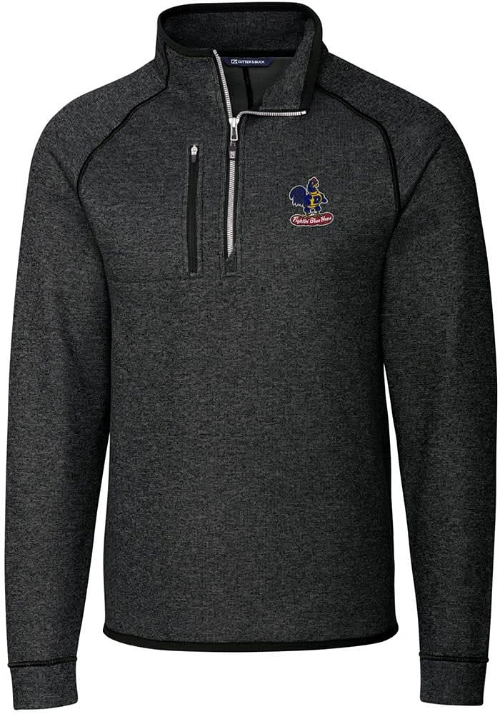 Cutter and Buck Delaware Fightin' Blue Hens Mens Charcoal Mainsail Sweater Big Tall Qtr Zip