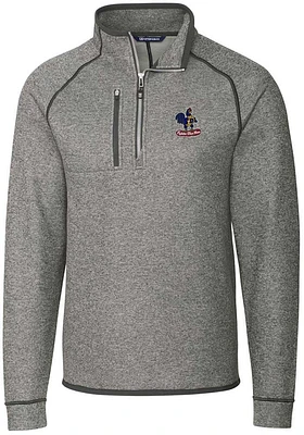 Cutter and Buck Delaware Fightin' Blue Hens Mens Grey Mainsail Sweater Big Tall Qtr Zip
