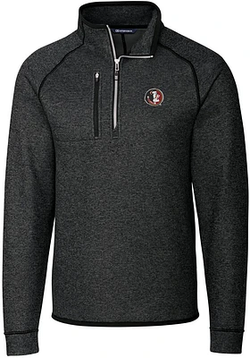 Cutter and Buck Florida State Seminoles Mens Charcoal Mainsail Sweater Big Tall Qtr Zip