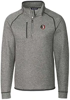 Cutter and Buck Florida State Seminoles Mens Grey Mainsail Sweater Big Tall Qtr Zip