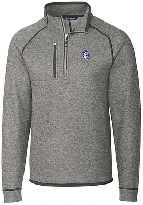 Cutter and Buck Fresno State Bulldogs Mens Grey Mainsail Sweater Big Tall Qtr Zip