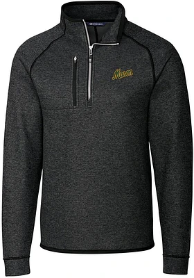 Cutter and Buck George Mason University Mens Charcoal Mainsail Sweater Big Tall Qtr Zip