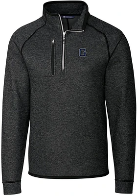 Cutter and Buck Georgetown Hoyas Mens Charcoal Mainsail Sweater Big Tall Qtr Zip