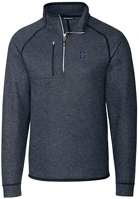 Cutter and Buck Georgetown Hoyas Mens Navy Blue Mainsail Sweater Big Tall Qtr Zip