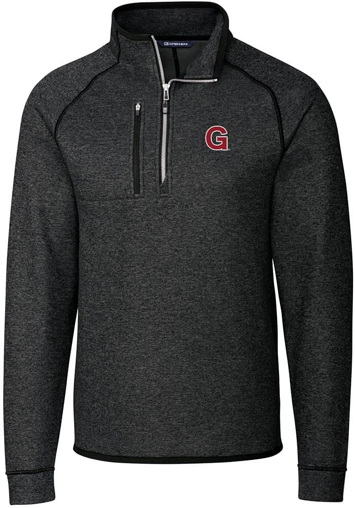 Cutter and Buck Gonzaga Bulldogs Mens Charcoal Mainsail Sweater Big Tall Qtr Zip
