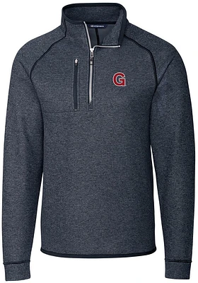 Cutter and Buck Gonzaga Bulldogs Mens Navy Blue Mainsail Sweater Big Tall Qtr Zip