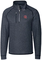 Cutter and Buck Gonzaga Bulldogs Mens Navy Blue Mainsail Sweater Big Tall Qtr Zip