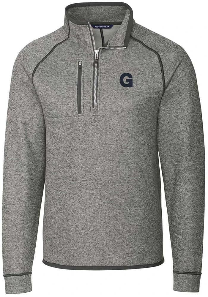 Cutter and Buck Gonzaga Bulldogs Mens Grey Mainsail Sweater Big Tall Qtr Zip