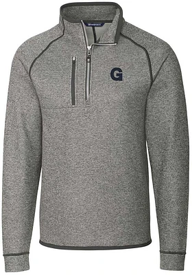 Cutter and Buck Gonzaga Bulldogs Mens Grey Mainsail Sweater Big Tall Qtr Zip