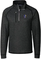 Cutter and Buck Kansas Jayhawks Mens Charcoal Mainsail Sweater Big Tall Qtr Zip