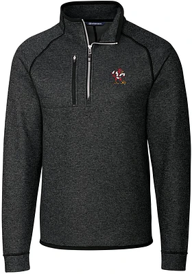 Cutter and Buck Louisville Cardinals Mens Charcoal Mainsail Sweater Big Tall Qtr Zip