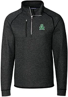 Cutter and Buck Marshall Thundering Herd Mens Charcoal Mainsail Sweater Big Tall Qtr Zip