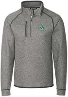Cutter and Buck Marshall Thundering Herd Mens Grey Mainsail Sweater Big Tall Qtr Zip