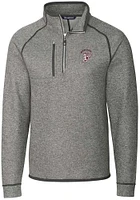 Cutter and Buck Mississippi State Bulldogs Mens Grey Mainsail Sweater Big Tall Qtr Zip