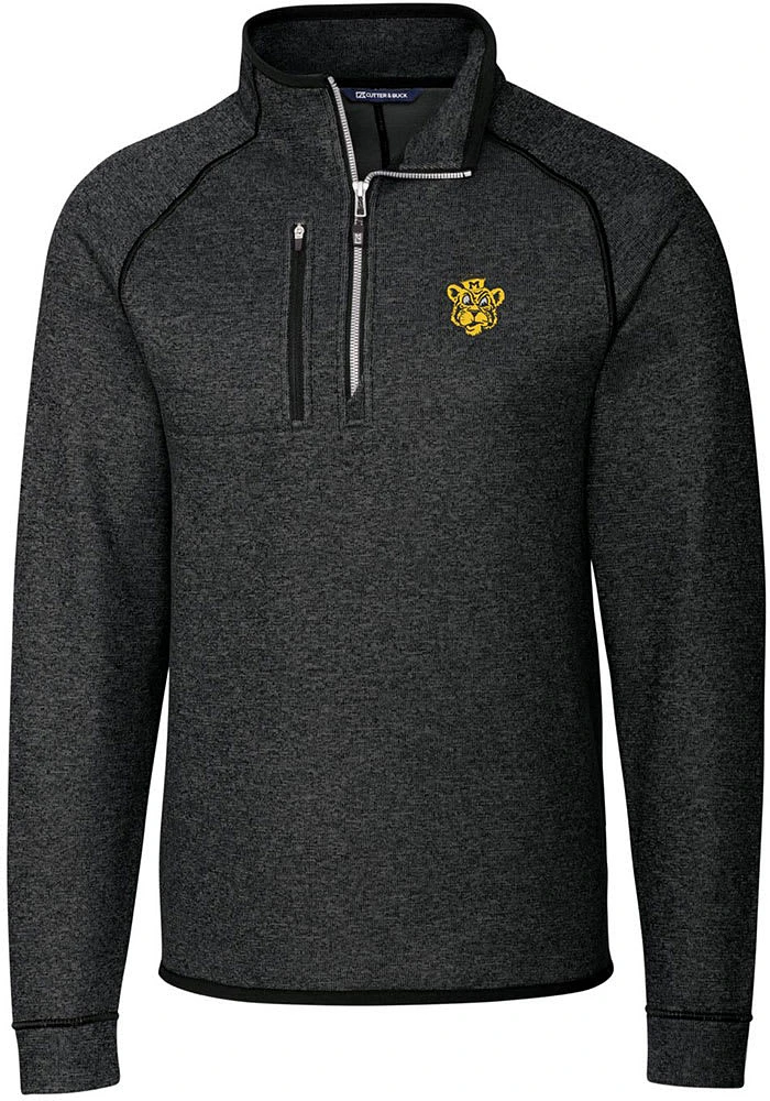 Cutter and Buck Missouri Tigers Mens Charcoal Mainsail Sweater Big Tall Qtr Zip