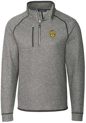 Cutter and Buck Missouri Tigers Mens Grey Mainsail Sweater Big Tall Qtr Zip
