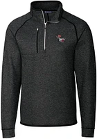 Cutter and Buck NC State Wolfpack Mens Charcoal Mainsail Sweater Big Tall Qtr Zip