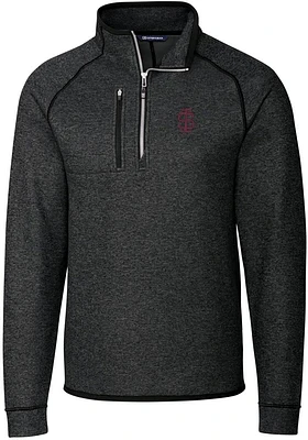 Cutter and Buck Southern Illinois Salukis Mens Charcoal Mainsail Sweater Big Tall Qtr Zip