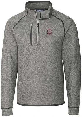 Cutter and Buck Southern Illinois Salukis Mens Grey Mainsail Sweater Big Tall Qtr Zip
