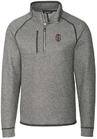 Cutter and Buck Southern Illinois Salukis Mens Grey Mainsail Sweater Big Tall Qtr Zip