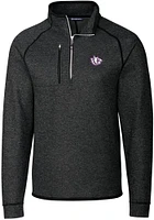 Cutter and Buck TCU Horned Frogs Mens Charcoal Mainsail Sweater Big Tall Qtr Zip
