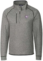 Cutter and Buck TCU Horned Frogs Mens Grey Mainsail Sweater Big Tall Qtr Zip