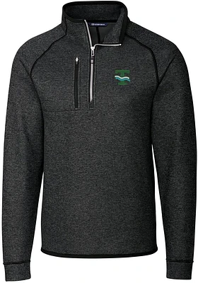 Cutter and Buck Tulane Green Wave Mens Charcoal Mainsail Sweater Big Tall Qtr Zip